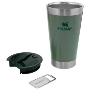 VASO STANLEY C/ TAPA PLASTICA 470ML VERDE