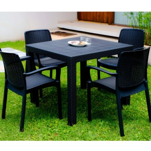 MESA VOSS 2000 RATTAN FIDJI GRAFITO 90*90