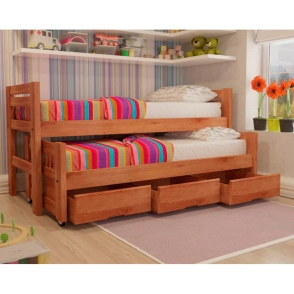CAMA DOBLE CON CAJONERA MEDITERRANEO MIEL