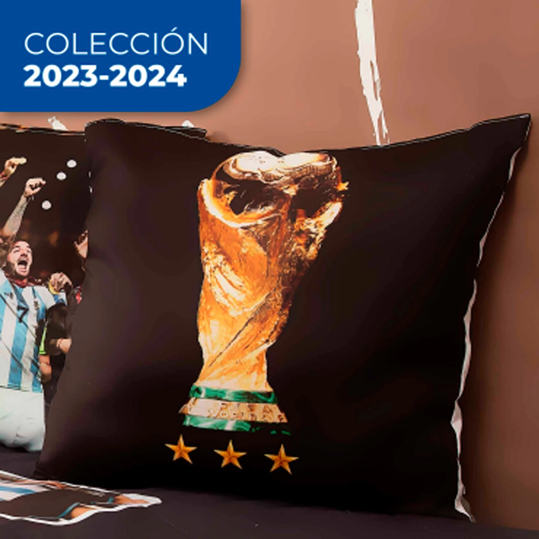 ALMOHADON CASABLANCA DIG AFA 45*45 DORADA (COPA DEL MUNDO)