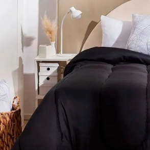 ACOLCHADO CASABLANCA ORO LISO "NEGRO" KING