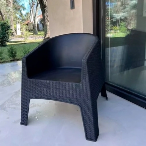 SILLON VOS 2000 OASIS ESTILO RATTAN NEGRO