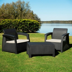 SET LIVING ROMA 1 VOSS 2000: 2 SILLONES IND + 1 MESA AUX
